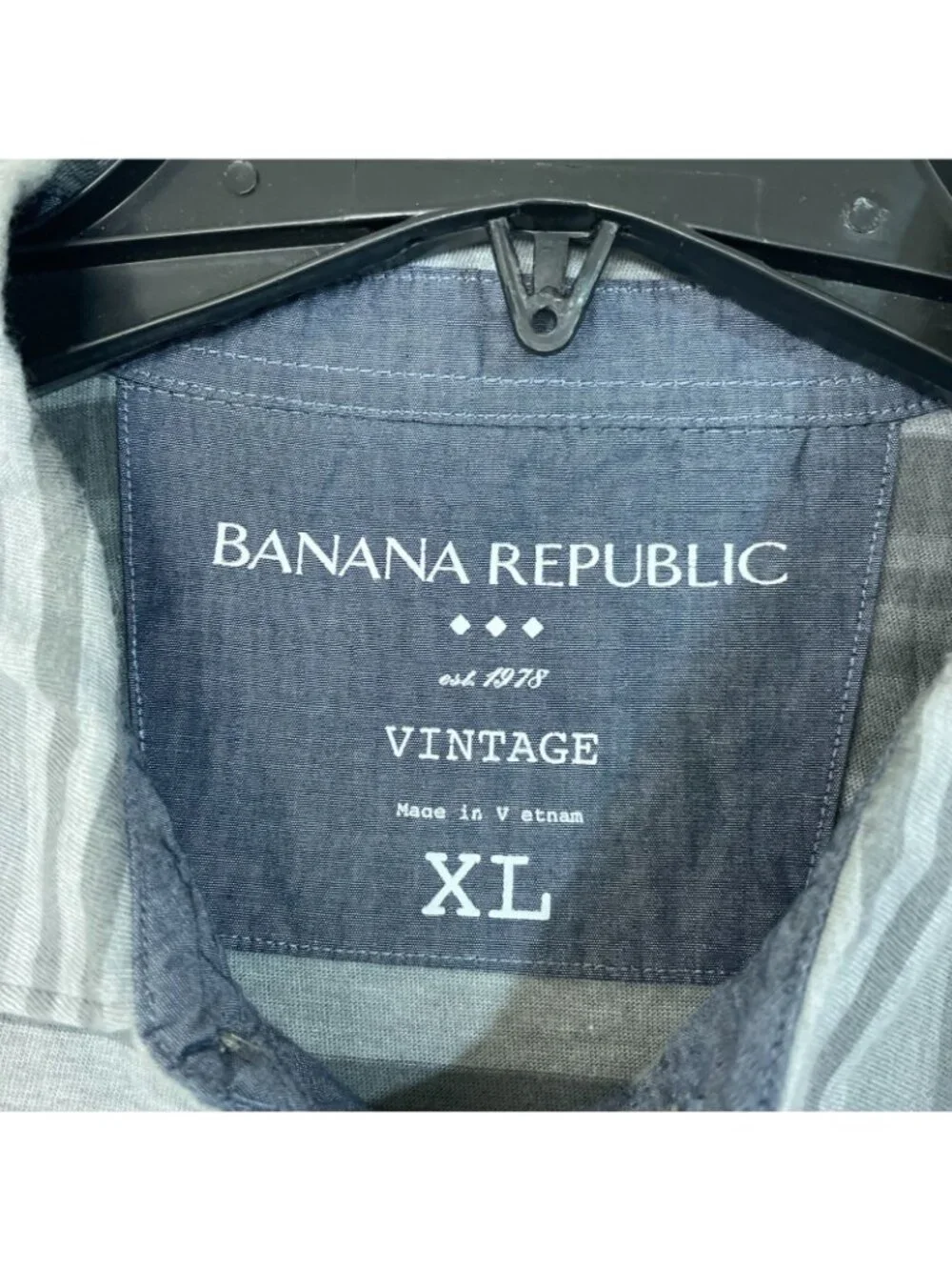 Banana Republic Men's XL Striped Polo Shirt Gray Cotton Blend P0893